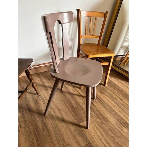 Image 1 of Set of 4 vintage mismatched wooden chairs