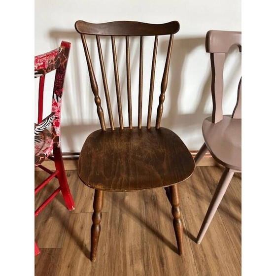 Image 1 of Set of 4 vintage mismatched wooden chairs