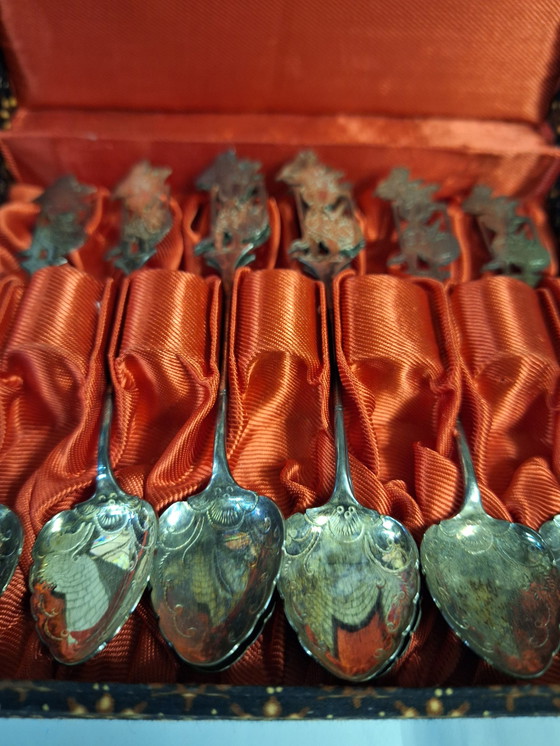 Image 1 of 8 Djokja Silver Spoons In Box