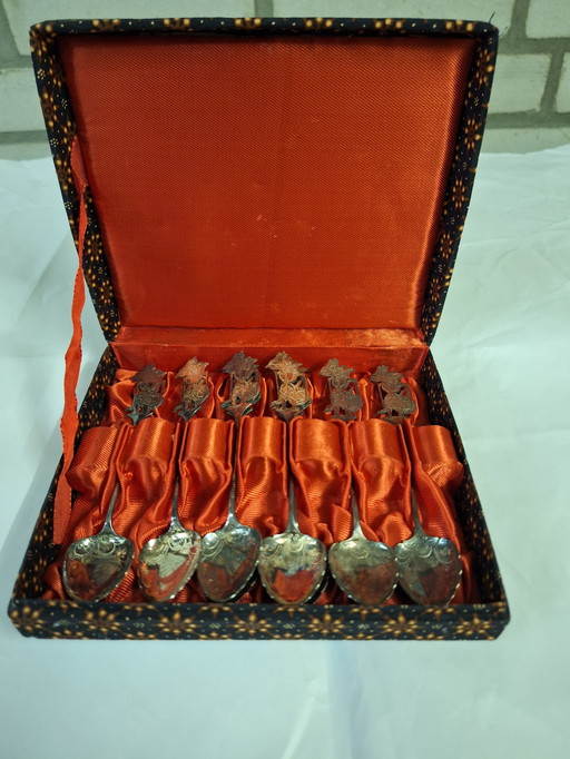 8 Djokja Silver Spoons In Box