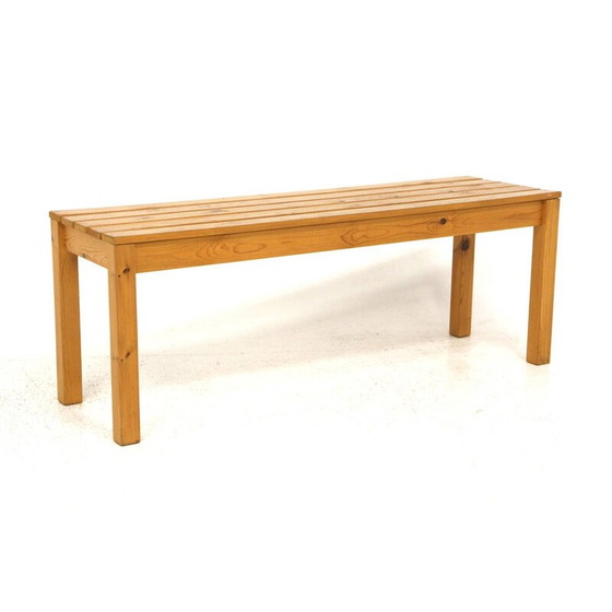 Image 1 of Minimalist vintage pine bench, Sweden 1970
