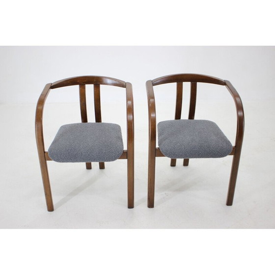Image 1 of Vintage grey fabric chairs by Ton, Czechoslovakia 1980