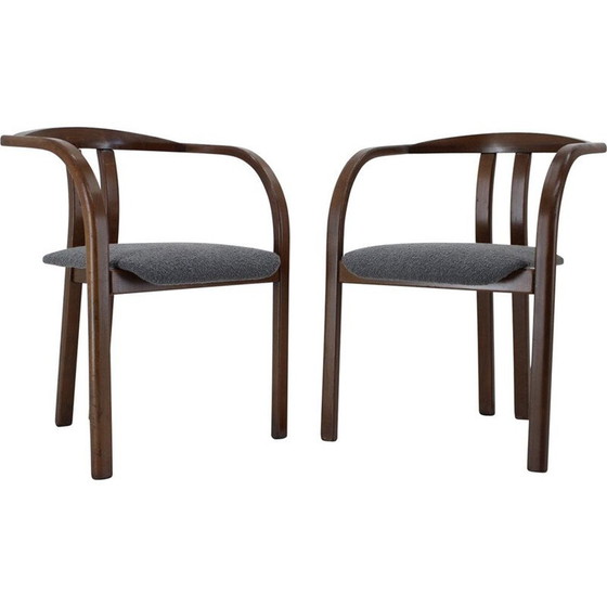 Image 1 of Vintage grey fabric chairs by Ton, Czechoslovakia 1980