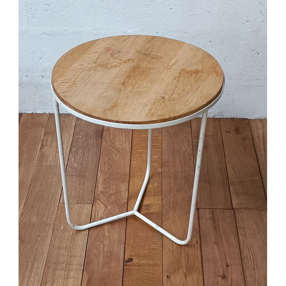 Image 1 of Pair of vintage side tables in raw wood and metal
