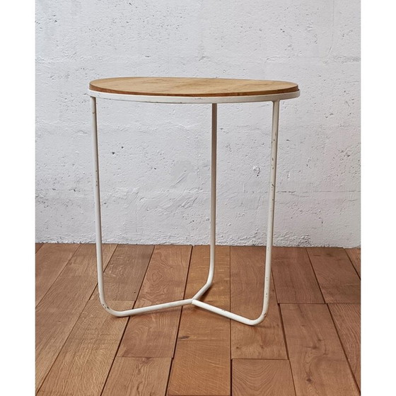 Image 1 of Pair of vintage side tables in raw wood and metal