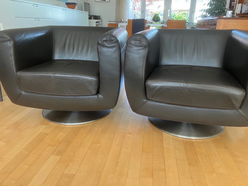 2x Gelderland swivel chairs