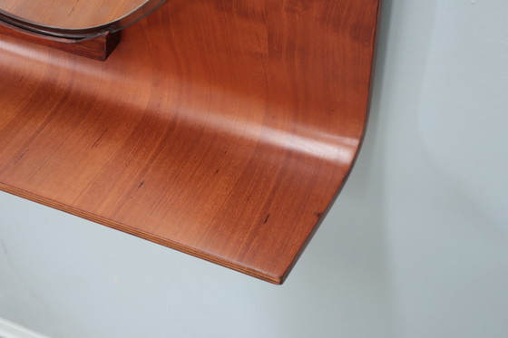 Image 1 of Campo E Graffi Curved Entryway Teak Mirror 1960S