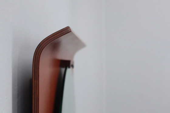 Image 1 of Campo E Graffi Curved Entryway Teak Mirror 1960S