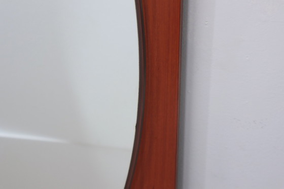 Image 1 of Campo E Graffi Curved Entryway Teak Mirror 1960S