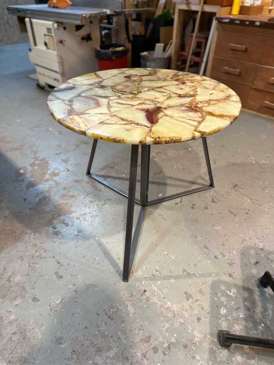 Image 1 of Marble & steel dining table