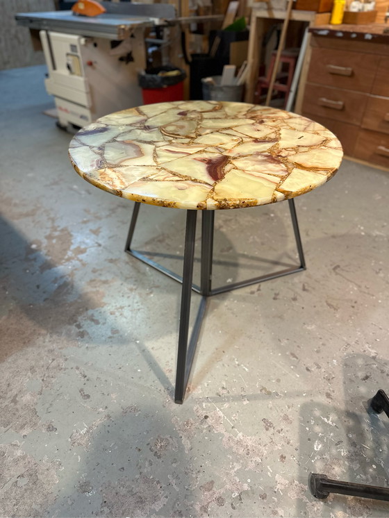 Image 1 of Marble & steel dining table