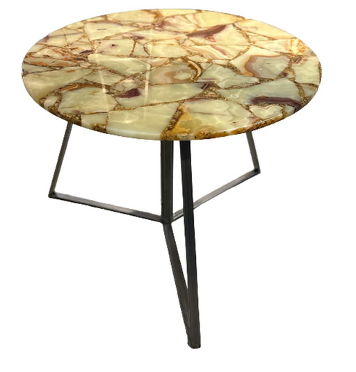 Marble & steel dining table