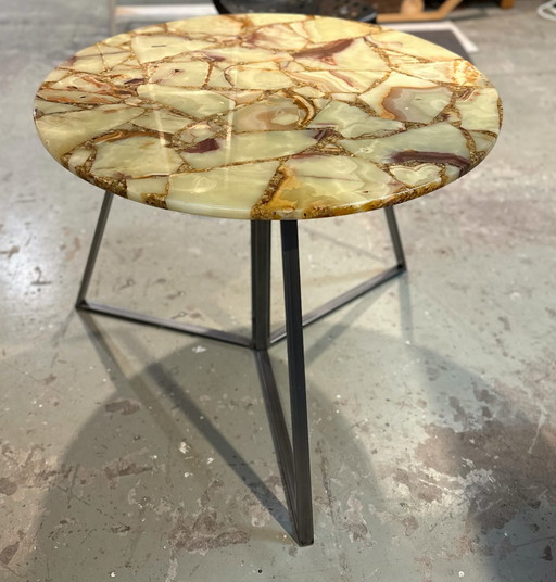 Marble & steel dining table