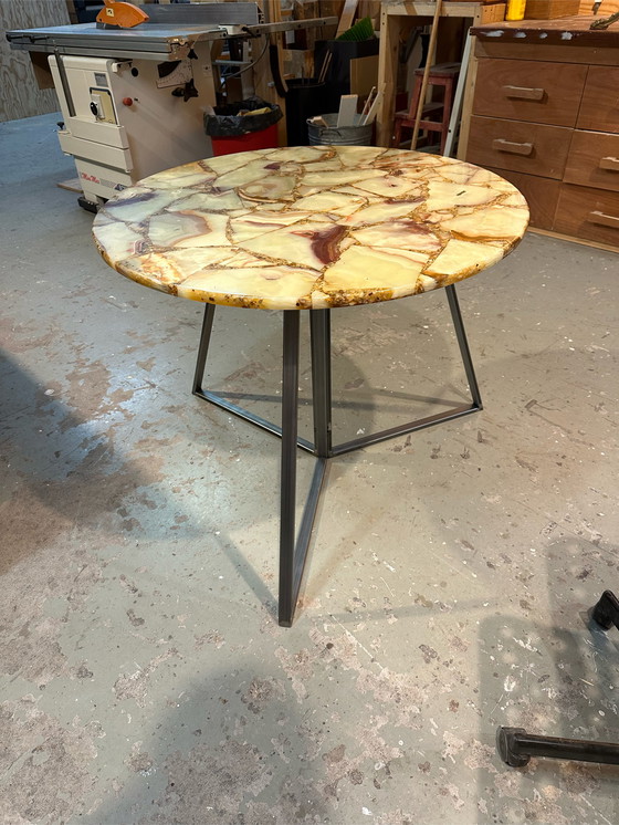 Image 1 of Marble & steel dining table