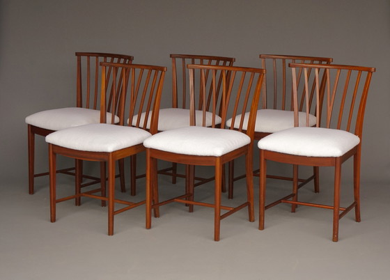 Image 1 of Mahogany Dining Chairs by Elmar Berkovich for Zijlstra, 1950s. Set of 6