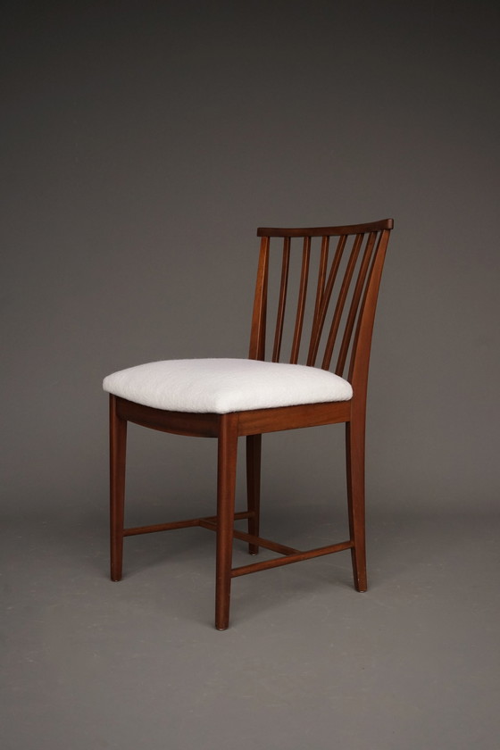 Image 1 of Chaises de salle à manger en acajou par Elmar Berkovich pour Zijlstra, années 1950. Ensemble de 6 chaises