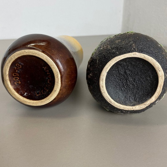 Image 1 of Set di 4 vasi vintage in ceramica lavica per Scheurich, Germania anni '70