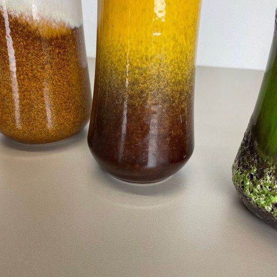 Image 1 of Set di 4 vasi vintage in ceramica lavica per Scheurich, Germania anni '70