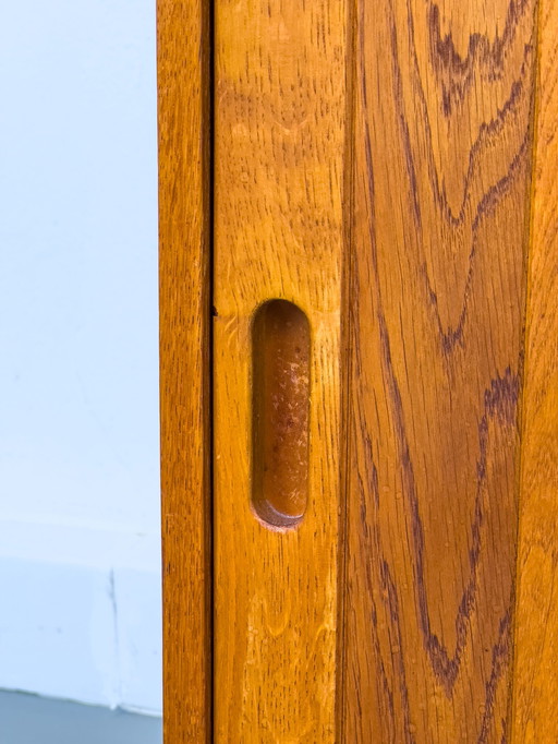 Two-piece oak cabinet by Brouer, 1960s