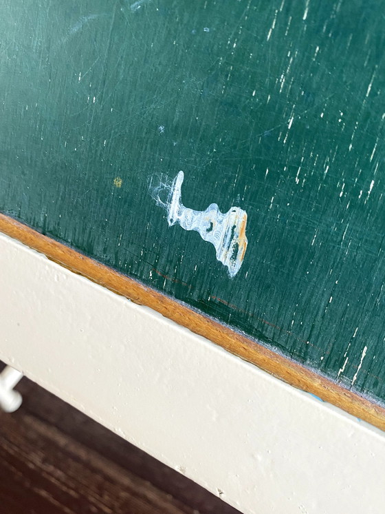 Image 1 of Vintage School Bench With Built-in Chalkboards
