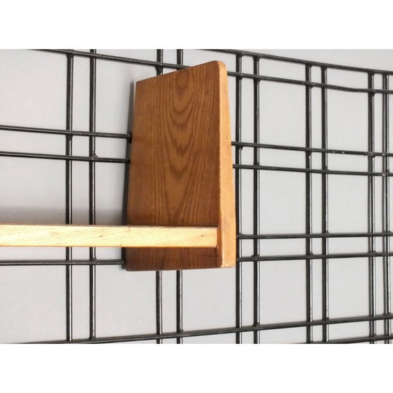 Image 1 of Vintage black lacquered iron wall bookcase with five adjustable shelves from the PFR studio by Gio Ponti, 1950