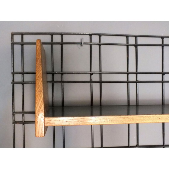 Image 1 of Vintage black lacquered iron wall bookcase with five adjustable shelves from the PFR studio by Gio Ponti, 1950