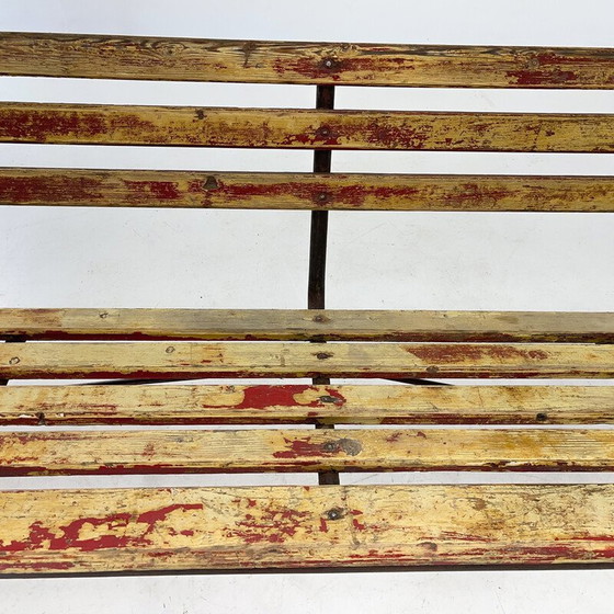 Image 1 of Vintage industrial slatted bench