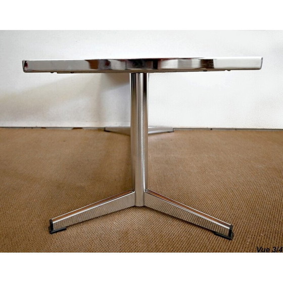 Image 1 of Vintage rectangular chrome and enamel coffee table, 1970