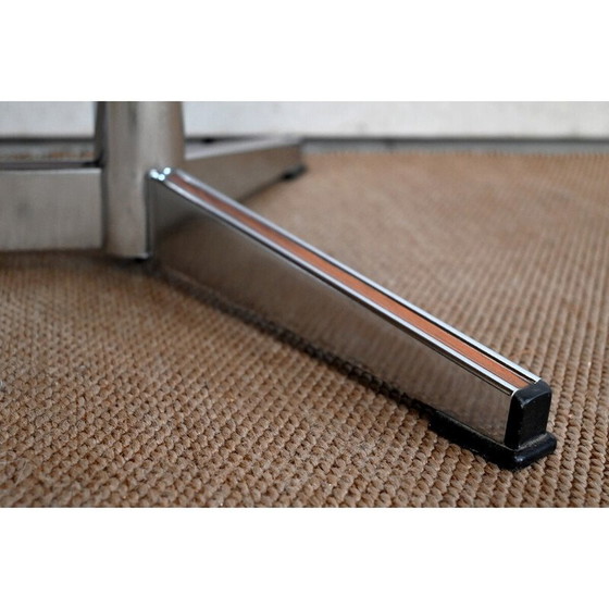 Image 1 of Vintage rectangular chrome and enamel coffee table, 1970
