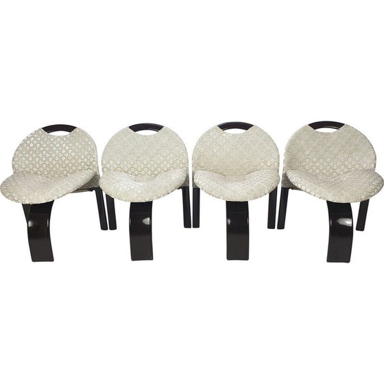 Image 1 of Set of 4 vintage chairs by Giovanni Offredi Sail for Saporiti, Italy 1973