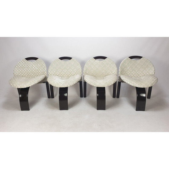Image 1 of Set of 4 vintage chairs by Giovanni Offredi Sail for Saporiti, Italy 1973