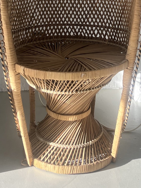 Image 1 of Vintage Bohemian Peacock Wicker Chair