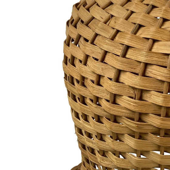 Image 1 of  Scandinavian Rattan Wicker Mushroom Floor Lamp, 1960Smid-Century Scandinavian Rattan Wicker Mushroom Floor Lamp, 196