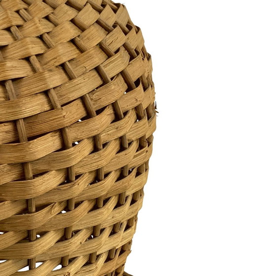 Image 1 of  Scandinavian Rattan Wicker Mushroom Floor Lamp, 1960Smid-Century Scandinavian Rattan Wicker Mushroom Floor Lamp, 196