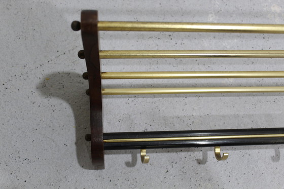 Image 1 of Porte-manteau vintage, armoire - bois, laiton, 1960s