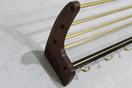 Image 1 of Porte-manteau vintage, armoire - bois, laiton, 1960s