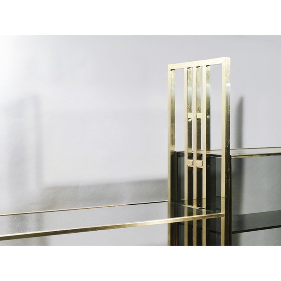 Image 1 of Vintage bookcase in black lacquer, brass and glass by Kim Moltzer, 1970