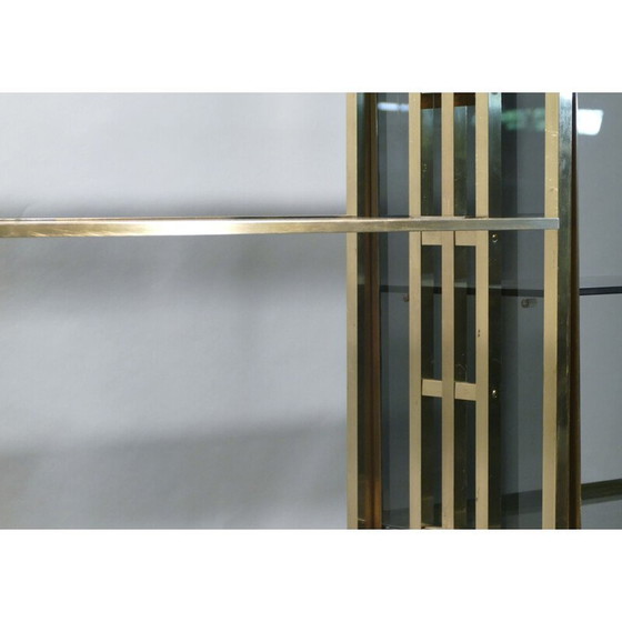Image 1 of Vintage bookcase in black lacquer, brass and glass by Kim Moltzer, 1970