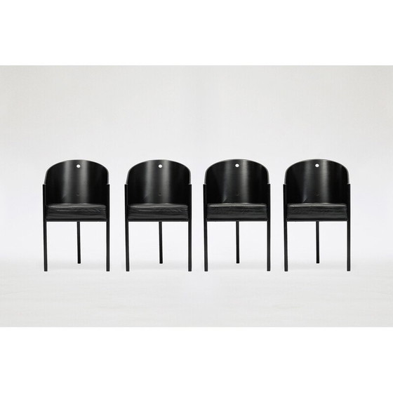 Image 1 of Set of 4 vintage black Costes dining chairs by Philippe Starck for Driade, 1980s