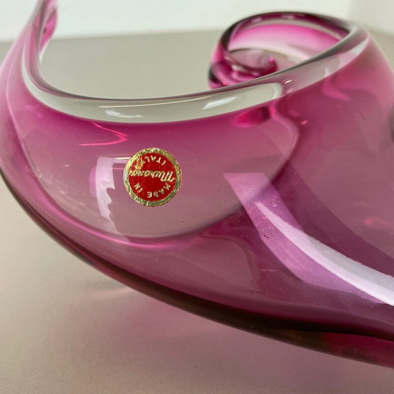 Image 1 of Vintage Murano glass "Pink" center piece, Italy 1970s