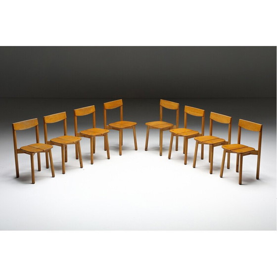 Image 1 of Vintage beech chairs by Pierre Gautier Delaye, France 1965s