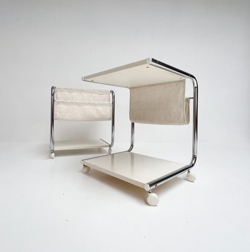 Ensemble de 2 tables d'appoint ou tables de nuit scandinaves, 1980's