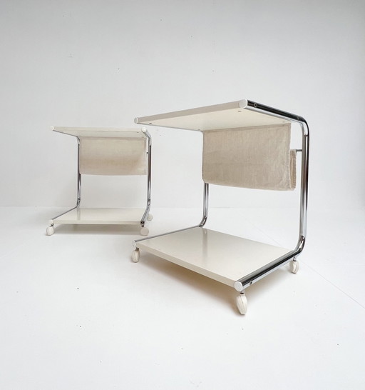 Ensemble de 2 tables d'appoint ou tables de nuit scandinaves, 1980's