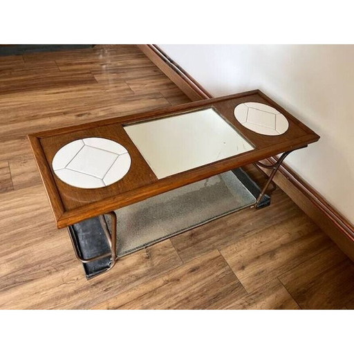 Vintage coffee table in wood and iron