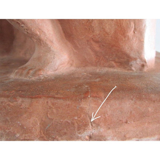 Image 1 of Woman and child in vintage plaster with terracotta patina, 1960