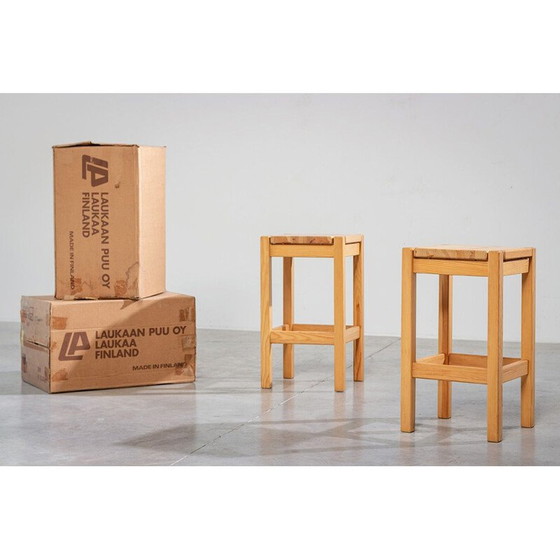 Image 1 of Pair of vintage hongisto stools by Ilmari Tapiovaara for Laukaan Puu, Finland 1960