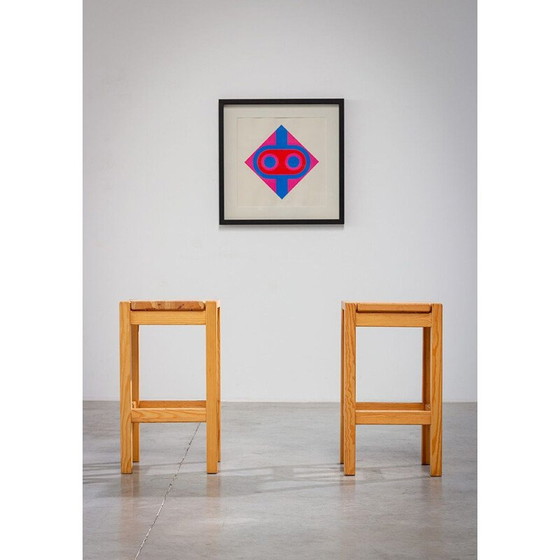 Image 1 of Pair of vintage hongisto stools by Ilmari Tapiovaara for Laukaan Puu, Finland 1960