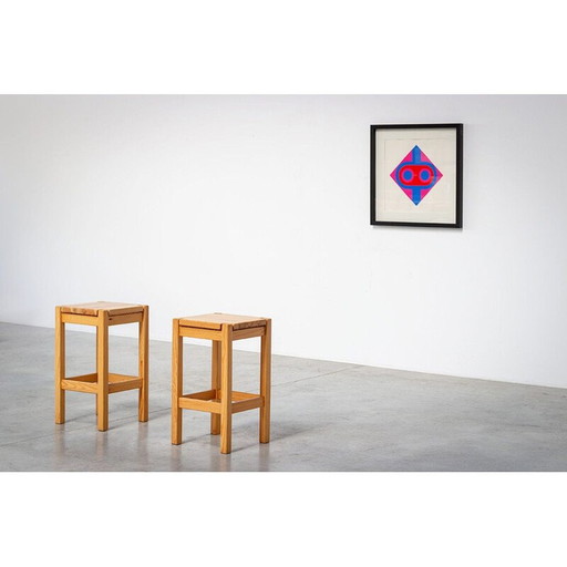 Pair of vintage hongisto stools by Ilmari Tapiovaara for Laukaan Puu, Finland 1960