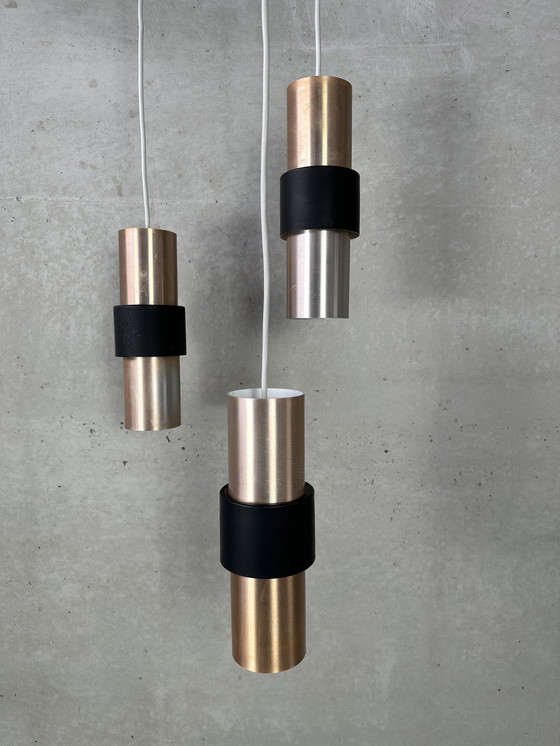 Image 1 of 3x lampes suspendues vintage Raak