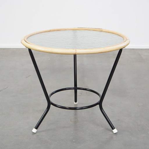 Vintage Round Rattan Side Table/ Coffee Table
